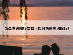怎么查询限行次数（如何快速查询限行）