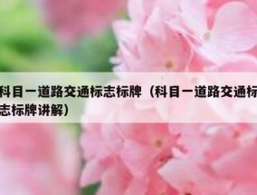 科目一道路交通标志标牌（科目一道路交通标志标牌讲解）