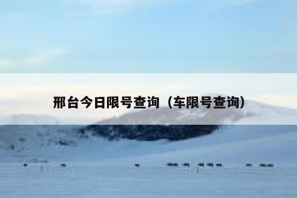 邢台今日限号查询(车限号查询) 第1张 邢台今日限号查询(车限号查询) 第1张