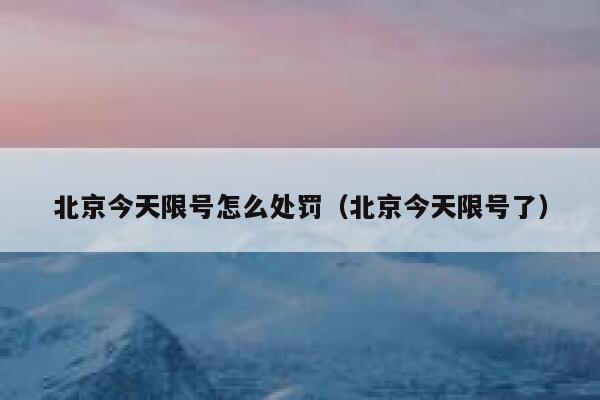 北京今天限号怎么处罚(北京今天限号了) 第1张 北京今天限号怎么处罚(北京今天限号了) 第1张